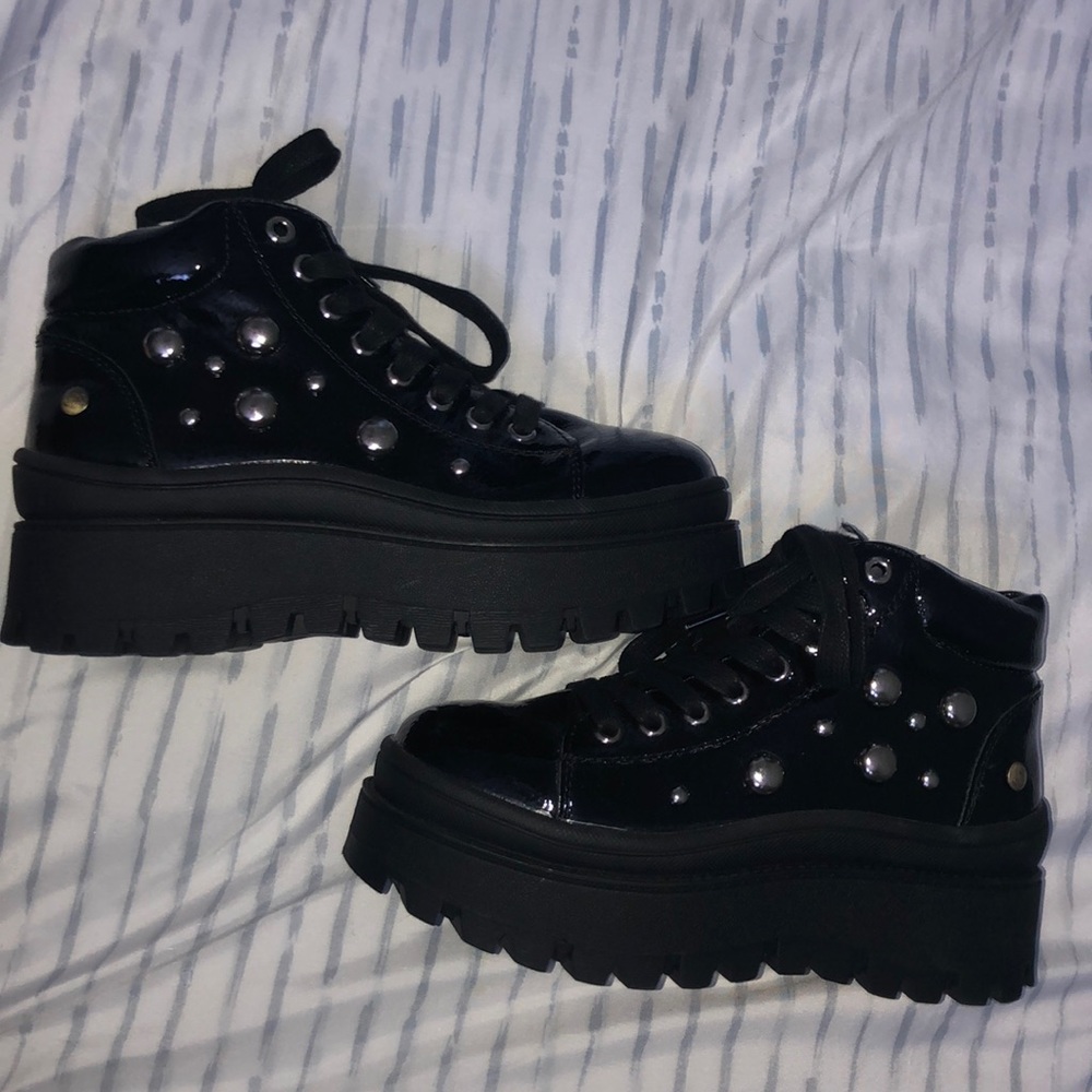 High Platform Authentic Leather Platform Shoes